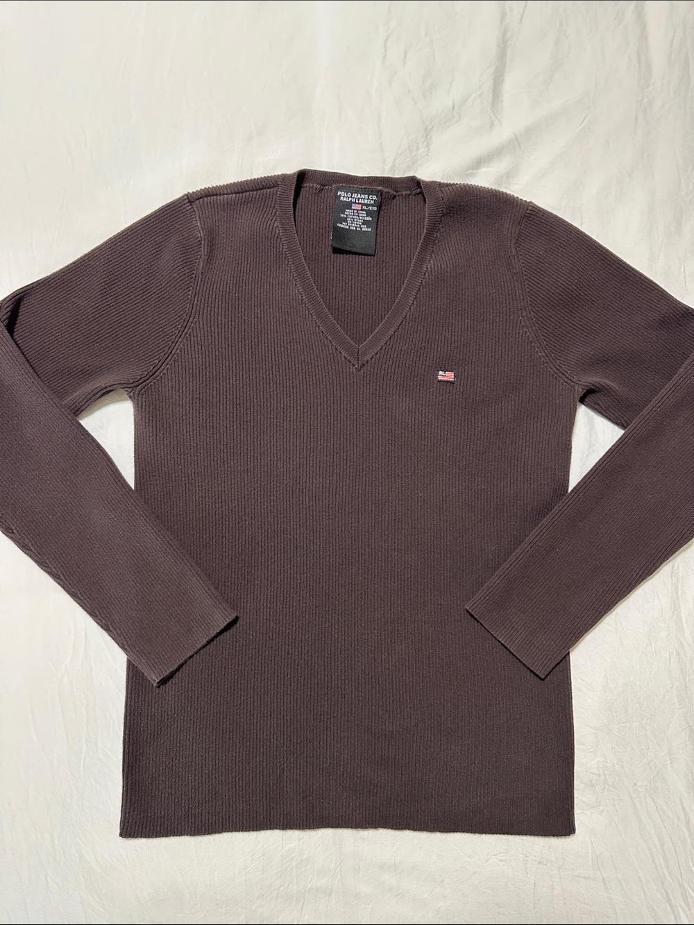 Vintage Polo Jeans Co. Ralph Lauren Ribbed V-Neck Sweater